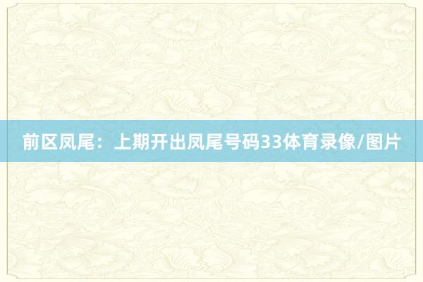 前区凤尾：上期开出凤尾号码33体育录像/图片