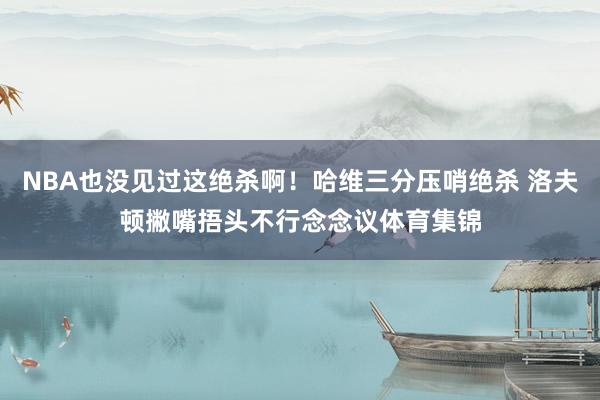 NBA也没见过这绝杀啊！哈维三分压哨绝杀 洛夫顿撇嘴捂头不行念念议体育集锦