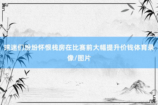 球迷们纷纷怀恨栈房在比赛前大幅提升价钱体育录像/图片
