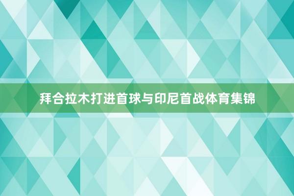 拜合拉木打进首球与印尼首战体育集锦