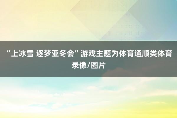 “上冰雪 逐梦亚冬会”游戏主题为体育通顺类体育录像/图片